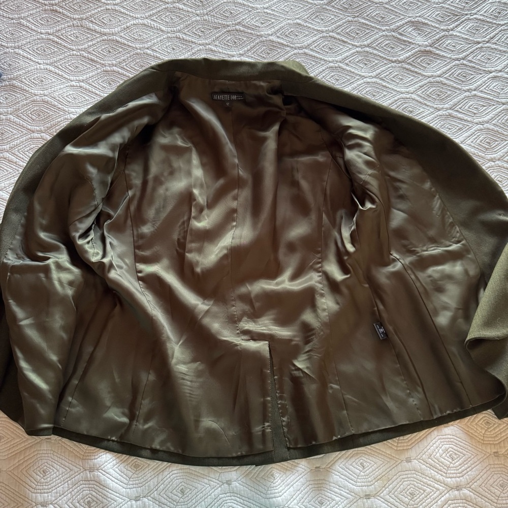 LAFAYETTE 148 NEW YORK Green
Wool Blend One Button Blazer Jacket Size 12 - Picture 11 of 14